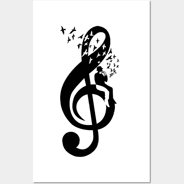 Treble Clef - Harmonica Wall Art by barmalisiRTB